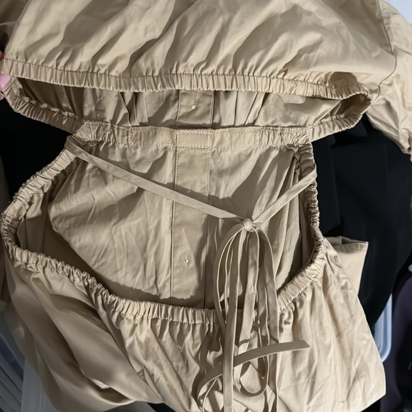 NEW Derek Lam 10 Crosby Tan Jayce Cutout Shirtdress Size 10 - Picture 5 of 6